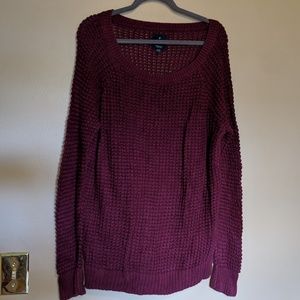 Oversized American Eagle Jegging Sweater Maroon